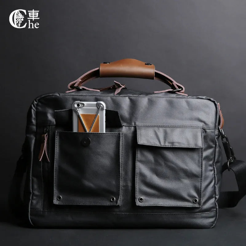 Dpark single shoulder laptop business bag in black brown khaki colours for 14-inch 15-inch devices