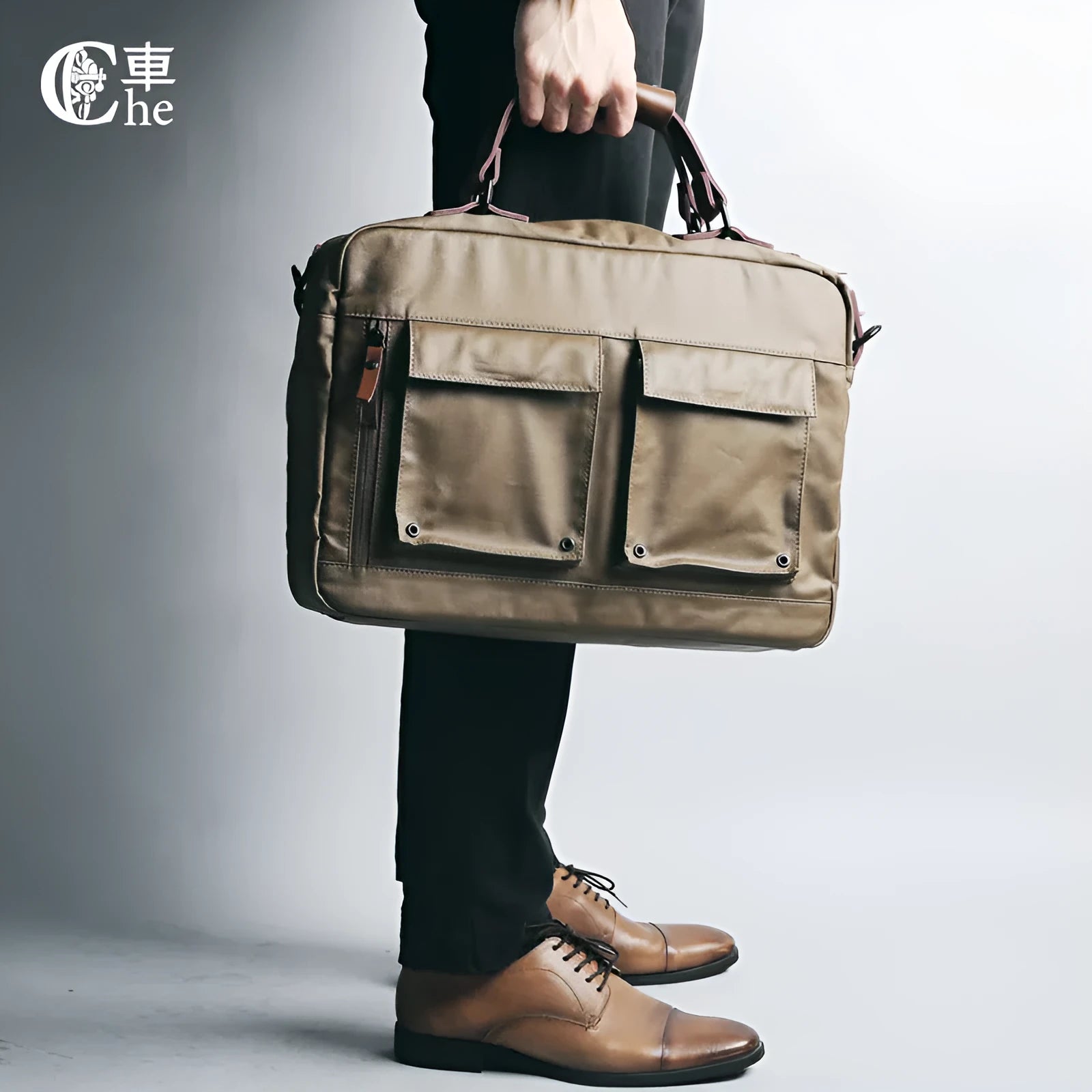 Dpark single shoulder laptop business bag in black brown khaki colours for 14-inch 15-inch devices