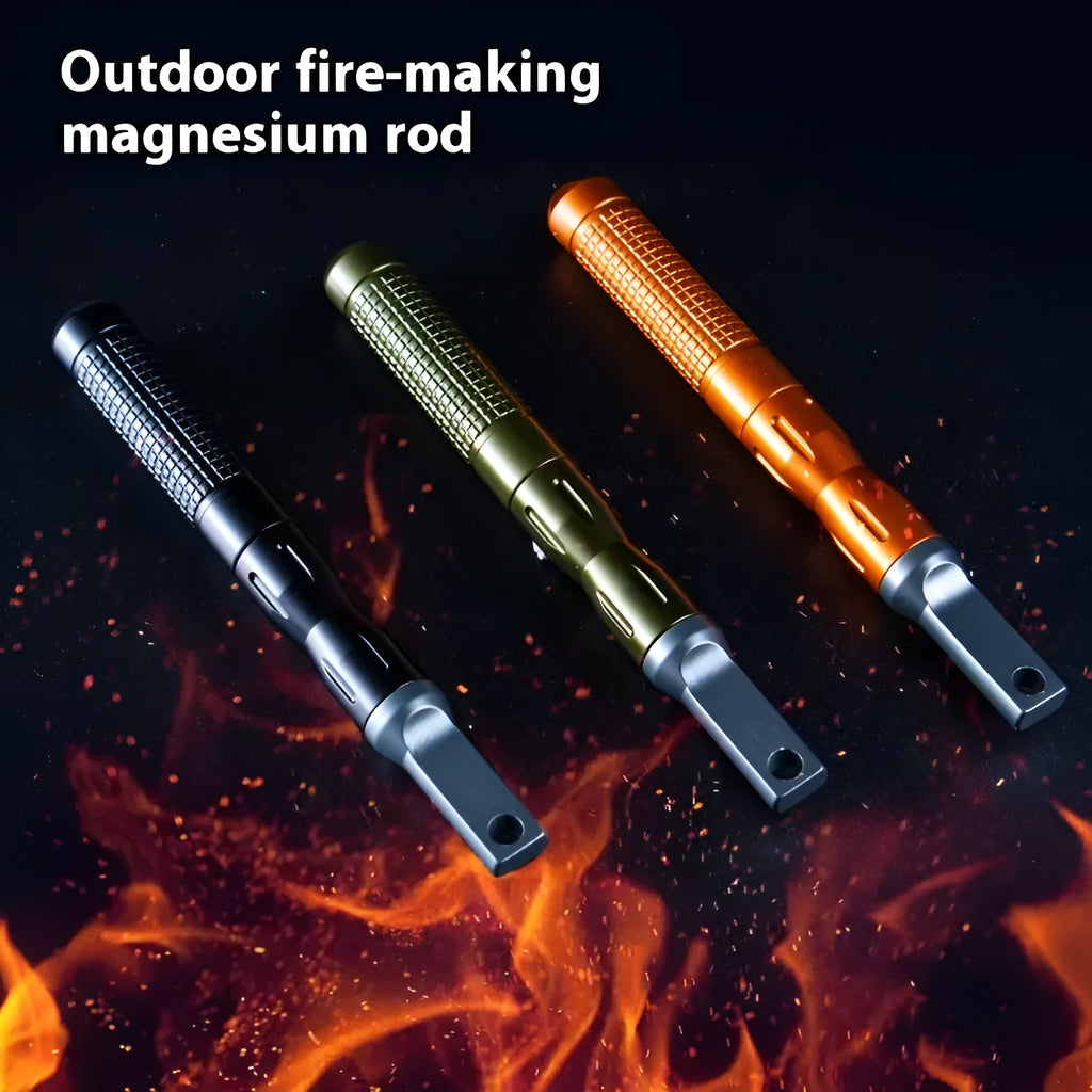 Portable mini fire starter with aluminium alloy and magnesium bar for outdoor camping and emergencies