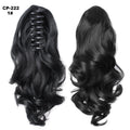 Long wave ponytail wrap around clip in hair extension 40cm chemical fiber natural wave grey hairpiece
