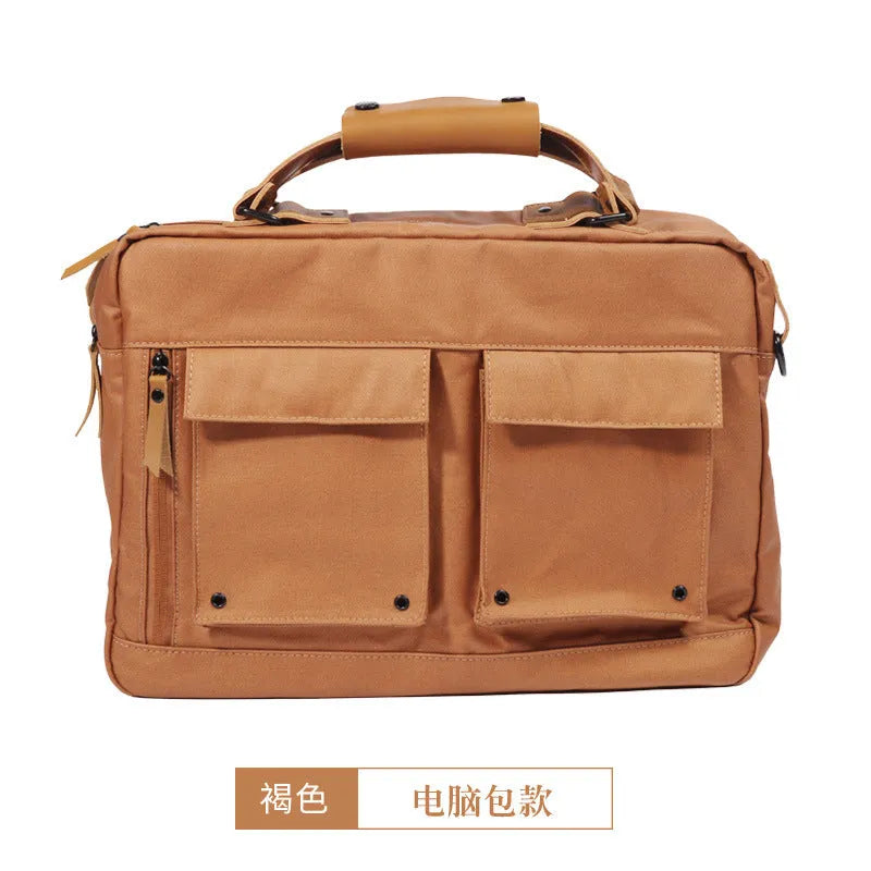 Dpark single shoulder laptop business bag in black brown khaki colours for 14-inch 15-inch devices