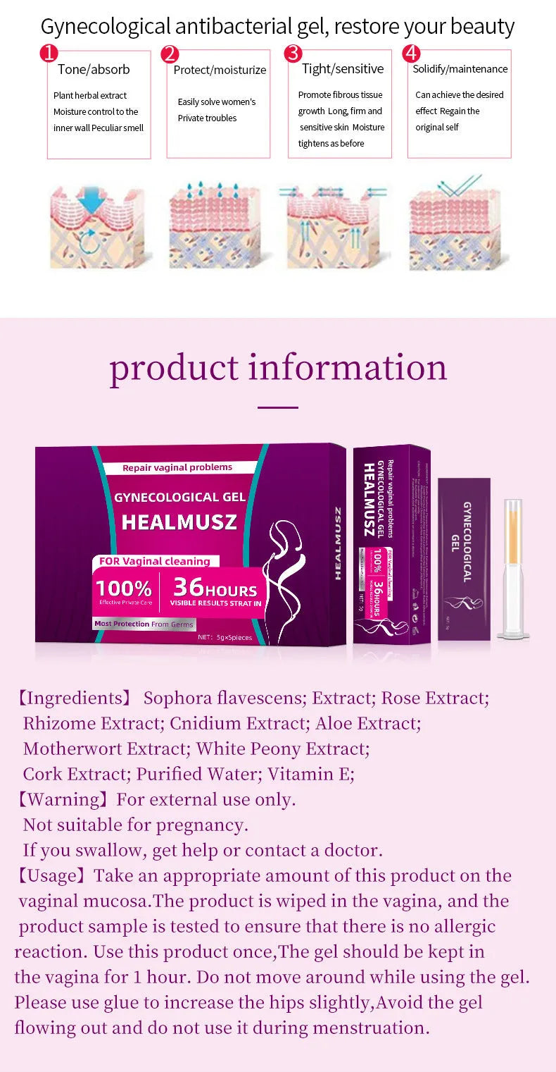 Nursing Antibacterial Private Parts Maintenance Gel 5g sachets box with 5 individual packs