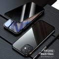 Magnetic privacy glass iPhone case with anti-spy tempered glass screen and metal frame