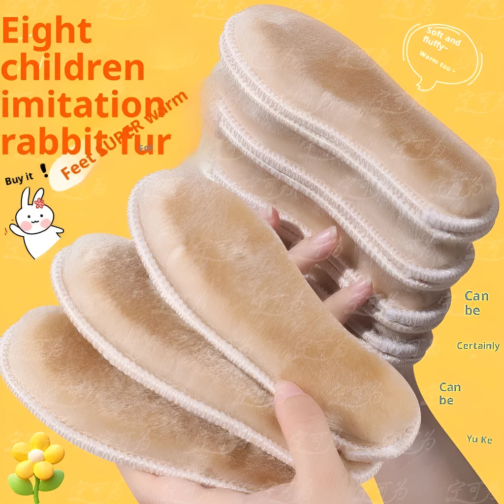 Children's warm fleece-lined insole in beige edge lock colour, sizes 20-38