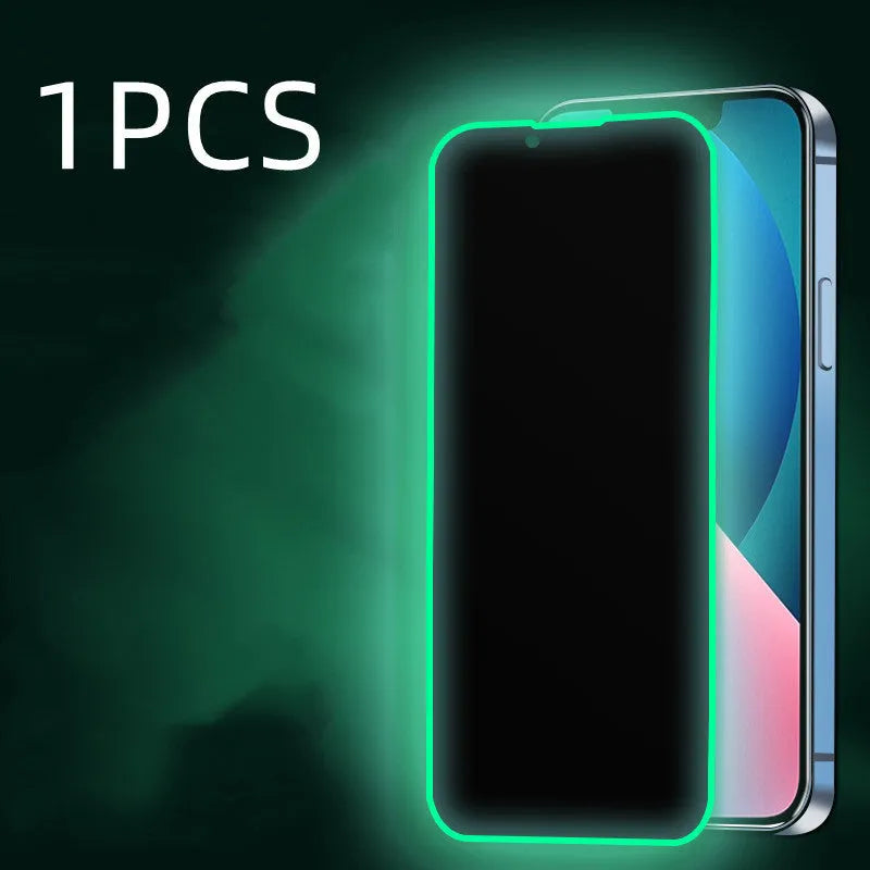 Luminous privacy tempered glass screen protector for iPhone, anti-peeping full coverage airbag edge