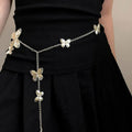 Golden butterfly waist chain with alloy construction and single circle design