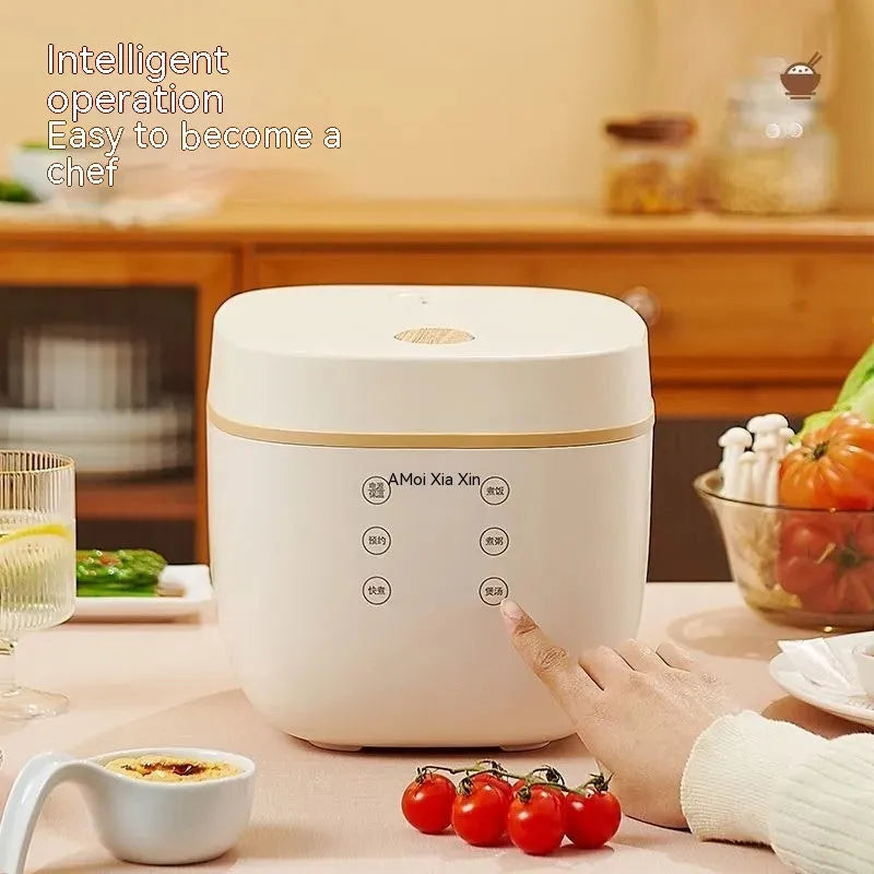 White intelligent multi-function rice cooker with 3L capacity and included accessories