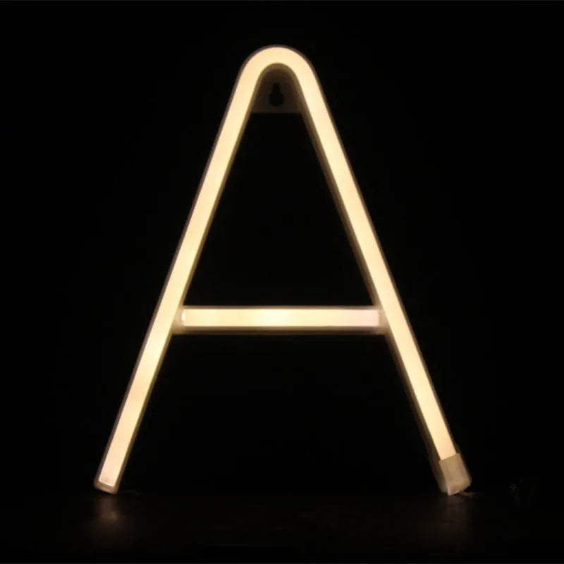 LED English letter light plastic shell switch control letter A night light option