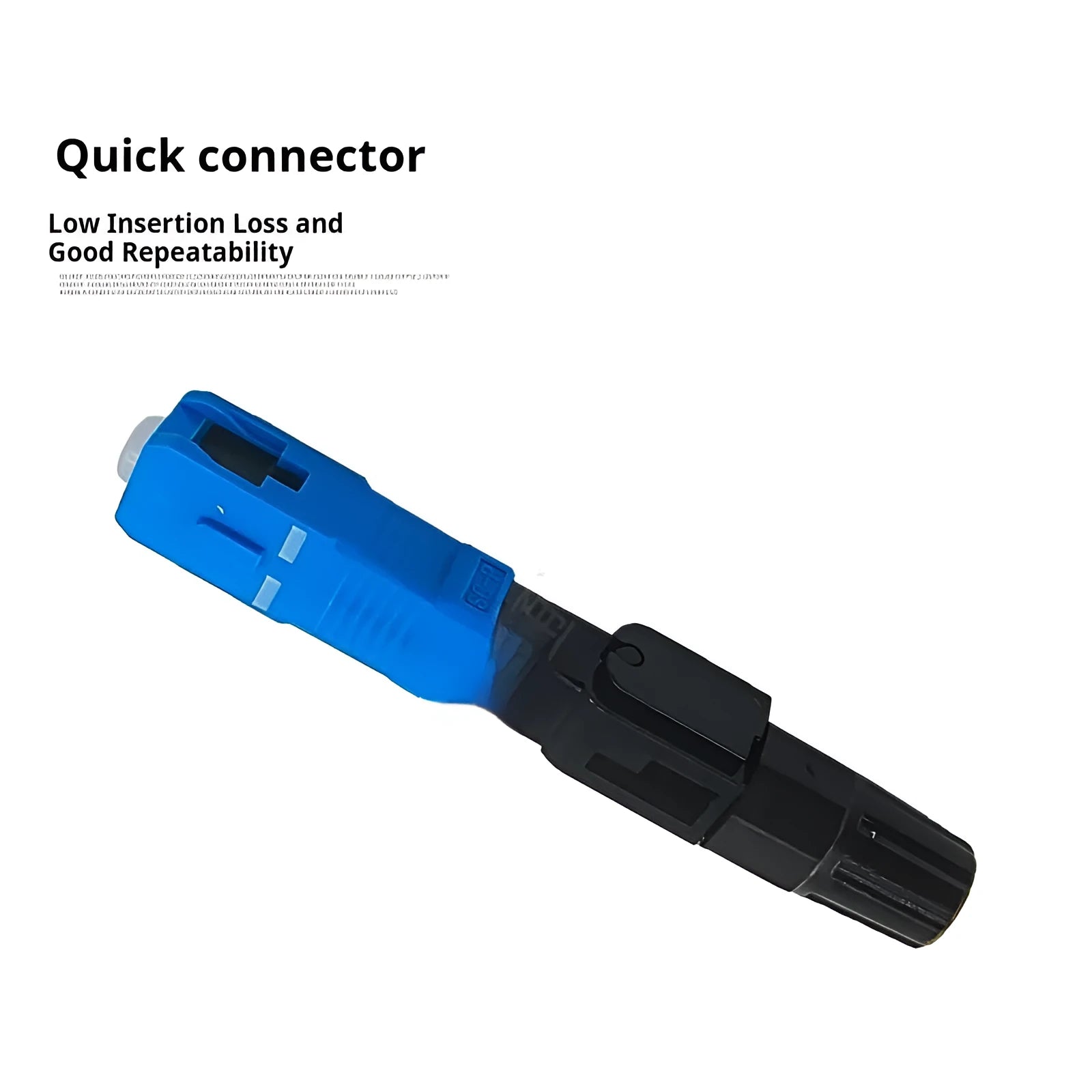 Plastic SC fibre optic quick connector with pre-polished ferrule for APC and UPC types