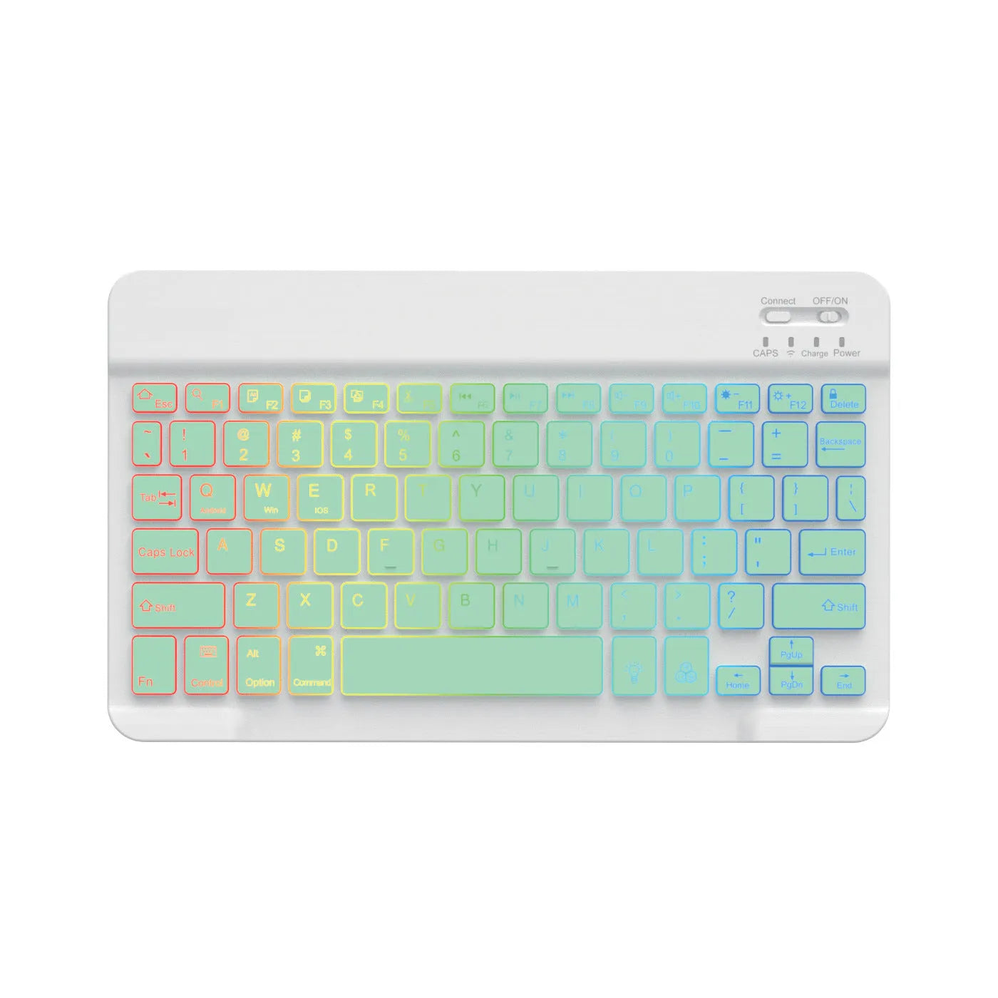 10-inch backlit Bluetooth wireless keyboard for tablets with colourful RGB lighting
