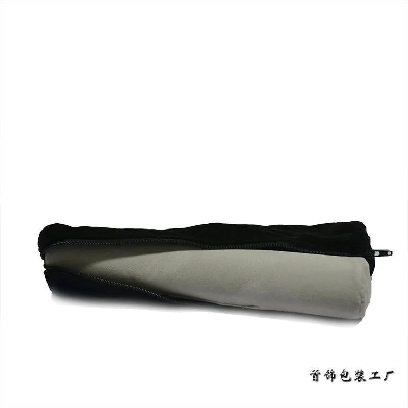 Portable bracelet watch storage bag in black leather with black bracelet stick on a flat surface