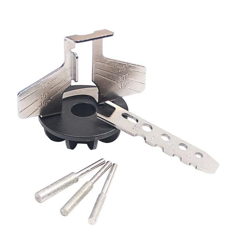 Silver electric chain grinding machine accessory with 100-tooth metal band saw blade