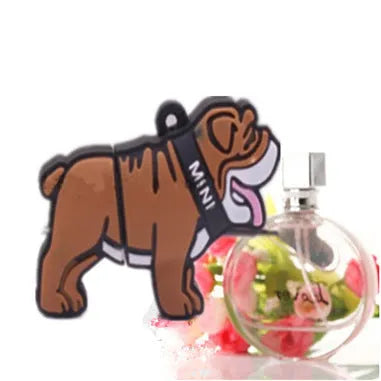 Creative Bulldog-shaped silicone USB flash drive with custom logo printing, USB 2.0 interface