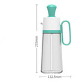 Glass oil dispenser with silicone brush for cooking and BBQ, 550ml capacity with stainless steel nozzle
