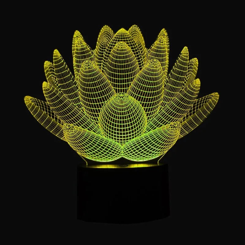 Modern lotus-shaped LED night light with acrylic shade and touch control