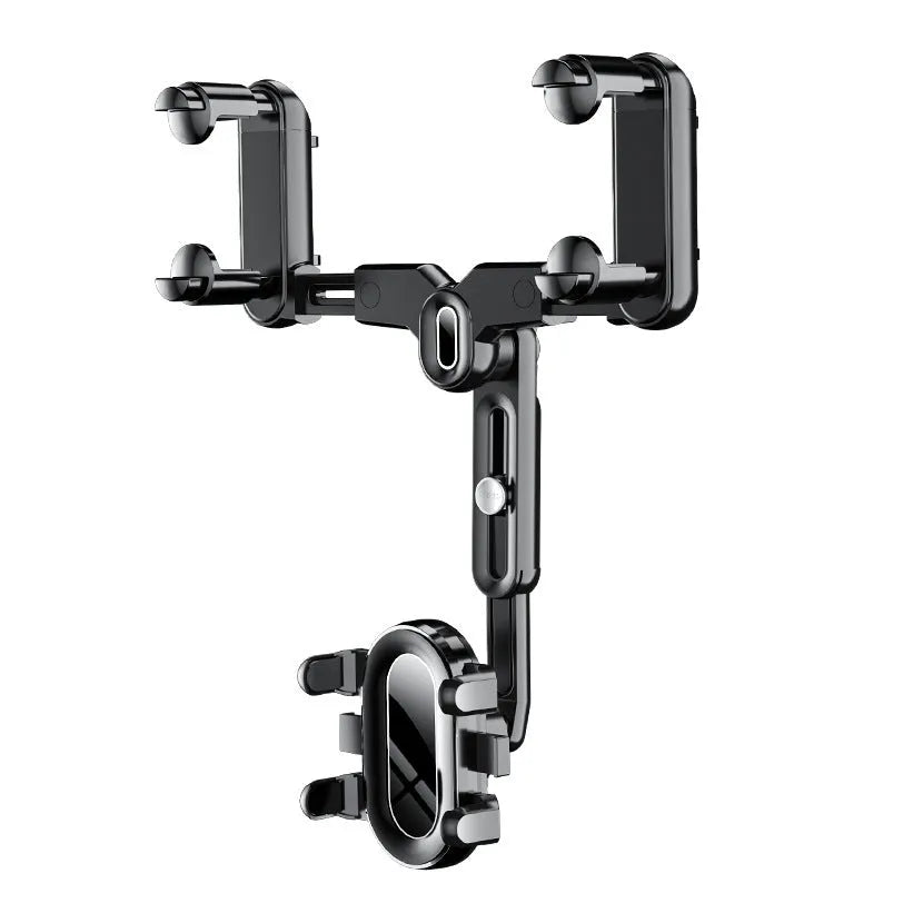 Black ABS plastic rear view mirror bracket with adjustable folding rod mechanism