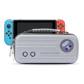 Nintendo Switch OLED storage clutch bag with handle and game cartridge compartments in grey colour