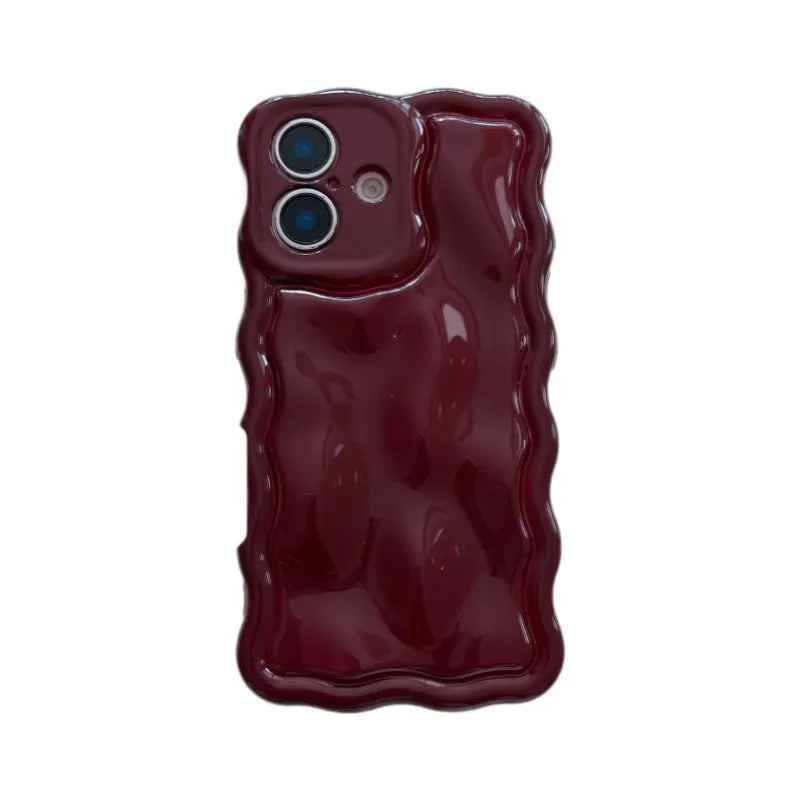Water ripple TPU phone case for iPhone 17 Pro Max with electroplated meteorite finish and three-dimensional wave pattern