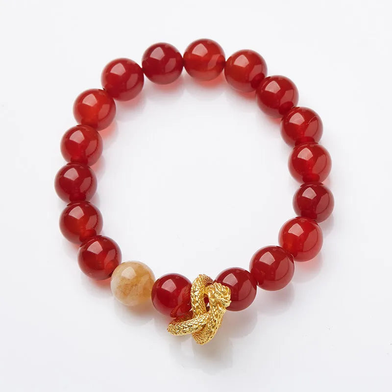 Purple ghost stone nine purple good luck crystal bracelet with 10mm beads and animal zodiac design.