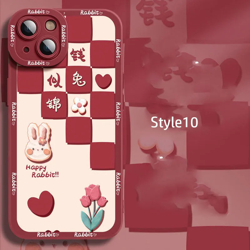 Silicone cartoon mobile phone case for Apple iPhone 14 Pro Max with colourful drop prevention design