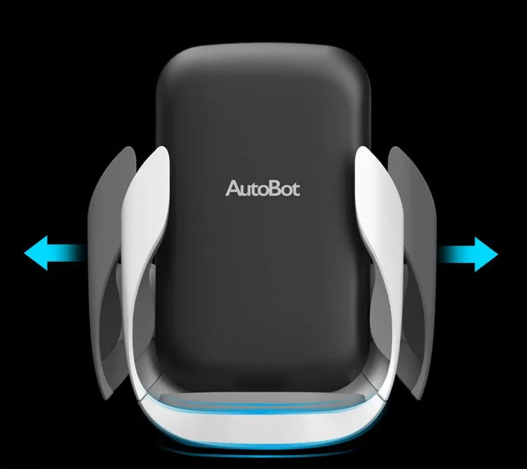 Black car wireless charger phone holder with air outlet clip and Micro USB port closed position