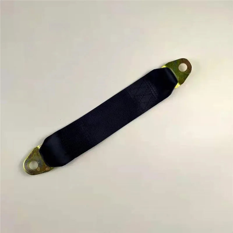 Electric door limit fixing strap for vehicle door opening control with mounting hardware