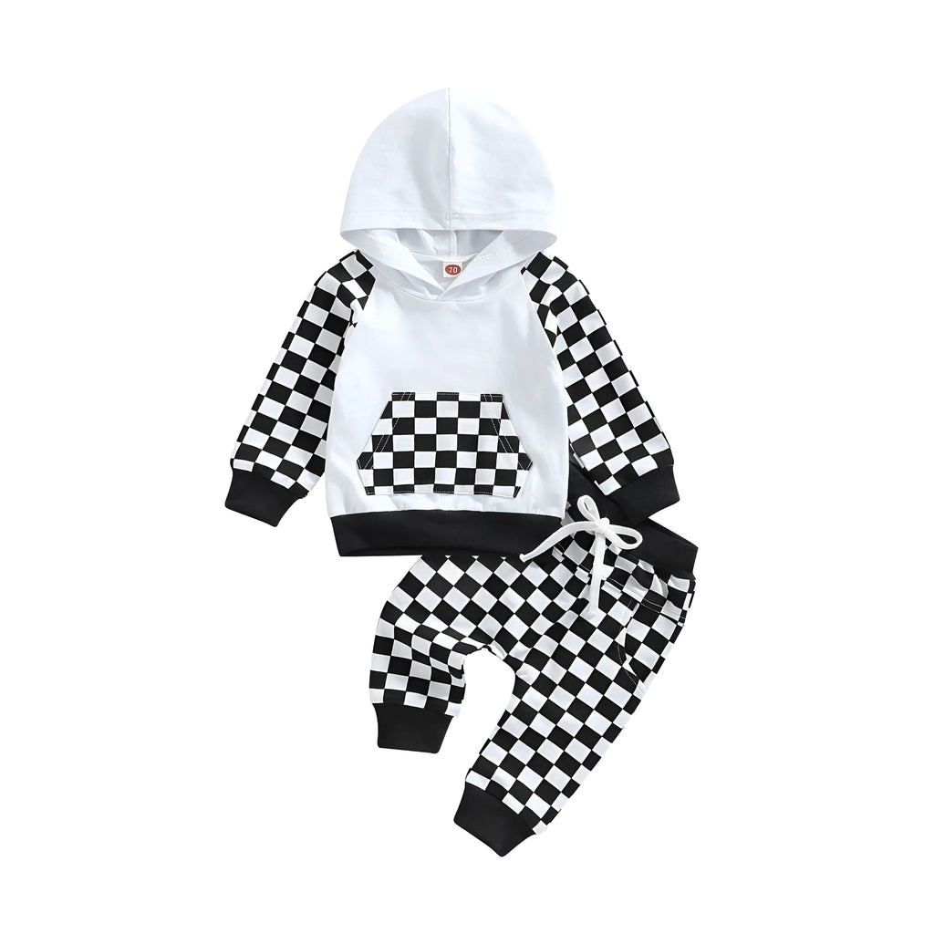 Casual boys' cotton hoodie and trousers suit in creamy-white, two-piece set for children 80-120cm