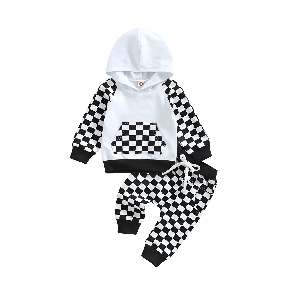 Casual boys' cotton hoodie and trousers suit in creamy-white, two-piece set for children 80-120cm