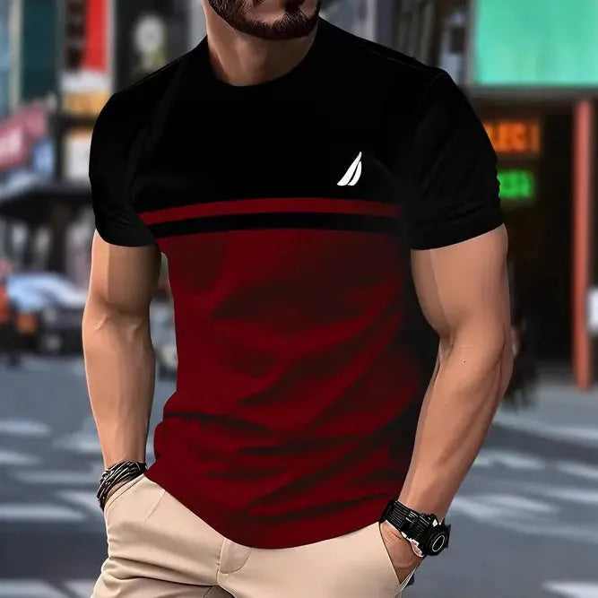 Men's loose fit polyester short sleeve T-shirt in multiple colours and sizes