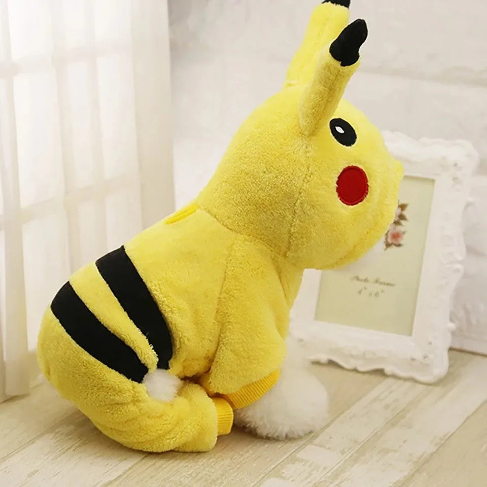 Cartoon character fleece cat coat with hoodie for autumn winter wear