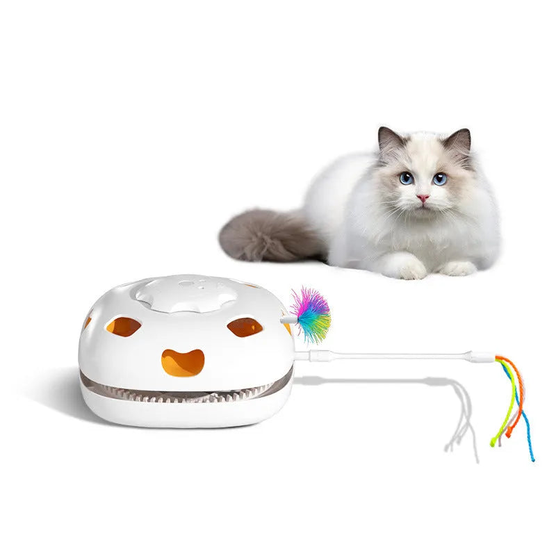 Plastic cat self-hi relief toy in picture colour measuring 19.8x11.5x19.5cm