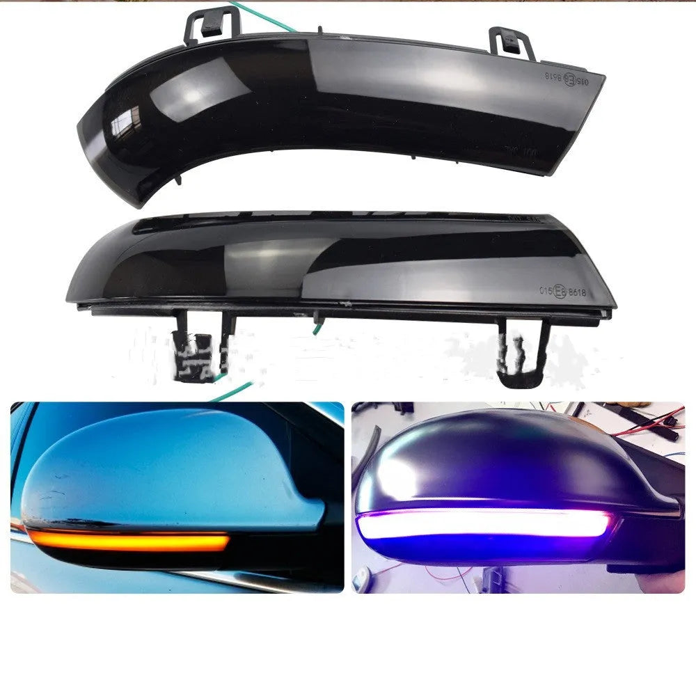 Volkswagen Golf MK5 running water sequential turn signal light in yellow or blue/yellow finish.