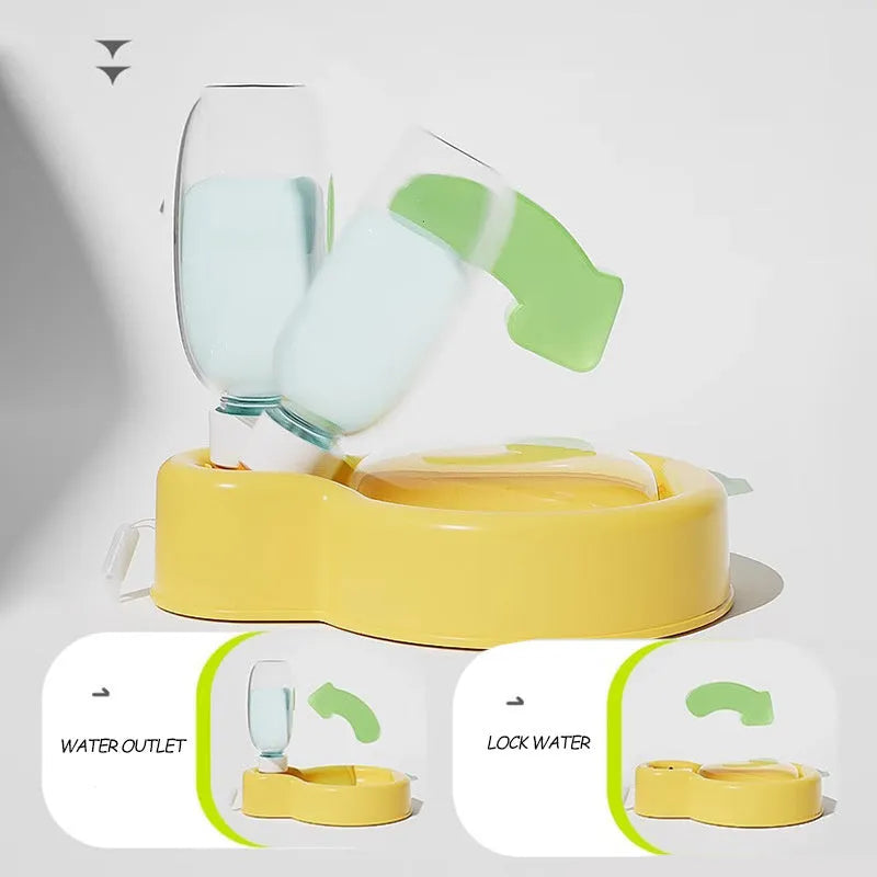 Green portable pet travel cup with pull-out drinking bowl for dogs on outdoor adventures