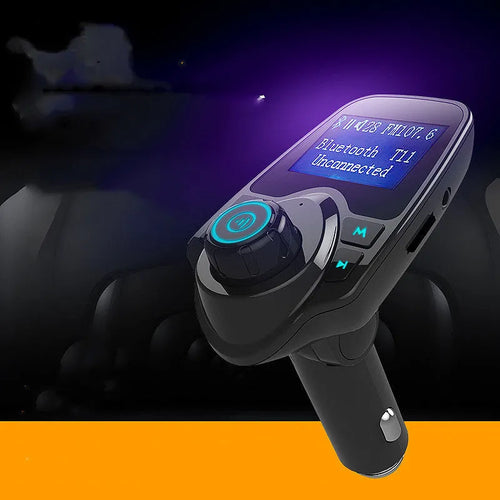 Black G7 car Bluetooth hands-free transmitter with FM functionality for wireless audio streaming
