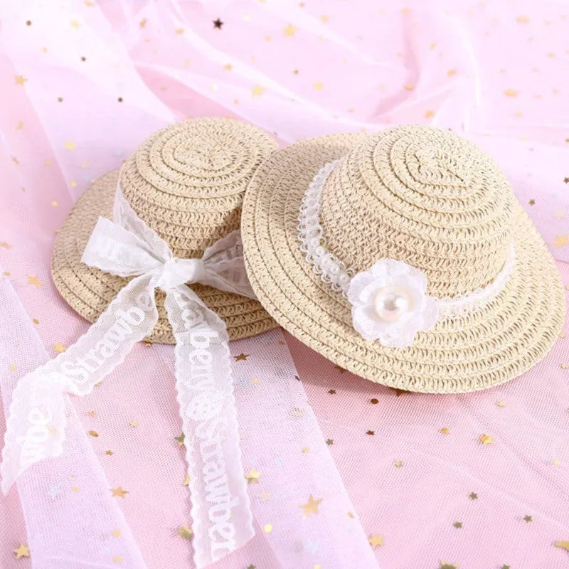 Handmade adjustable bow knot paper pet hat in cartoon style for dogs and cats, shown in multiple colours.