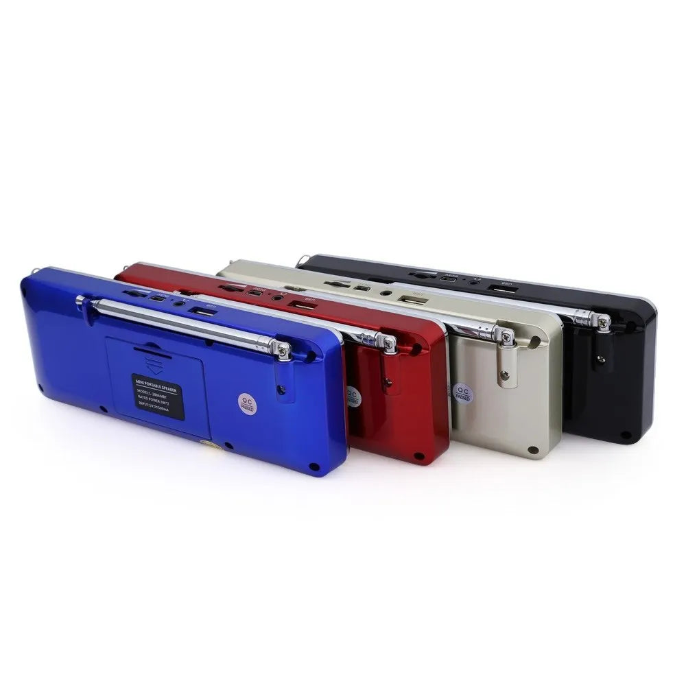 L-288AMBT portable Bluetooth speaker with AM FM radio LCD display in multiple colour options