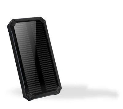 Solar power bank in orange, green, black, or yellow with display showing 6000, 8000, and 10000mAh capacity options.
