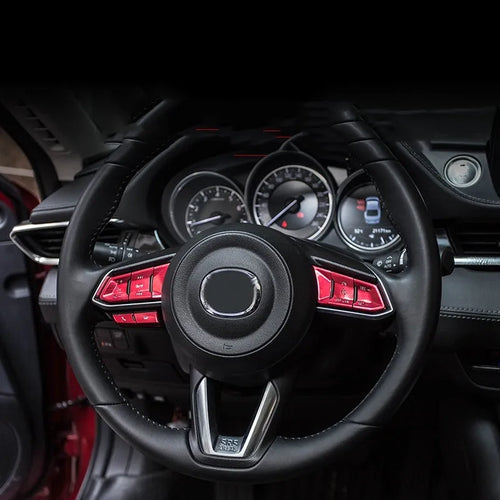 Aluminum alloy car decorative sticker kit with steering wheel button covers and interior accessories