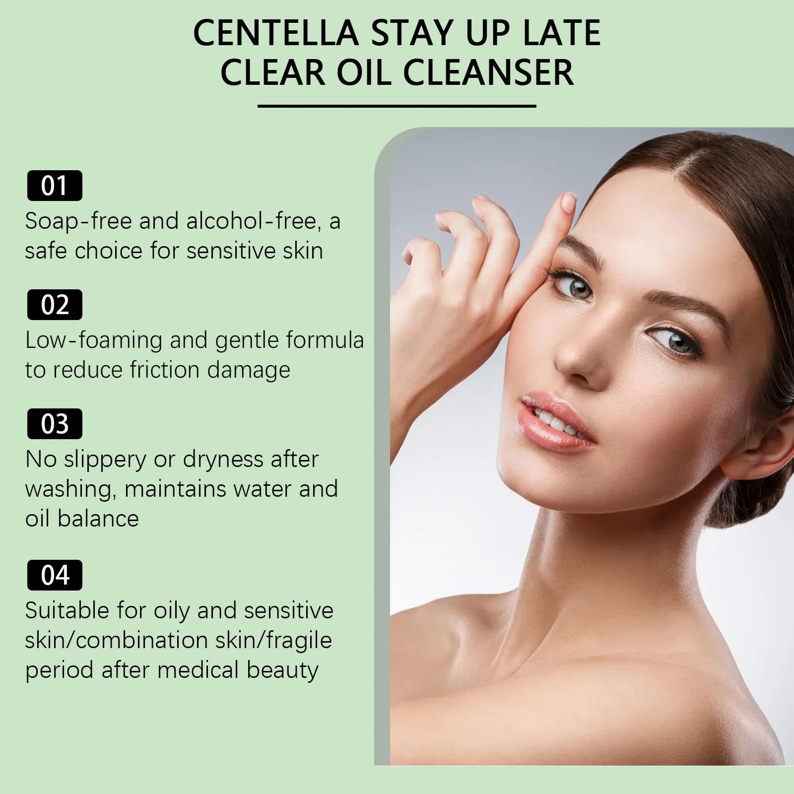 Centella Stay Up Late Clear Oil Cleanser 100g bottle with clear balm formula