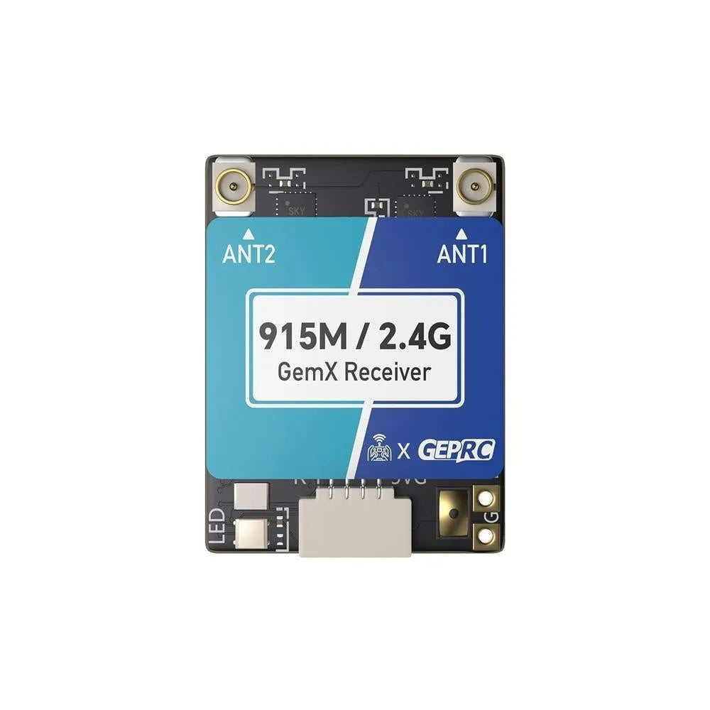 ELRS dual-band 915MHz and 2.4GHz Gemini receiver kit with T-shaped antennas and accessories for FPV drones