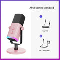 Dynamic noise reduction multifunctional microphone in black with XLR cable and base