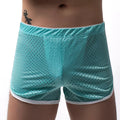 Men's black three-point boxer shorts made from a knitted cotton and nylon blend on a plain background.