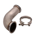 Stainless steel V-clamp pipe connector fitting for plumbing drainage systems