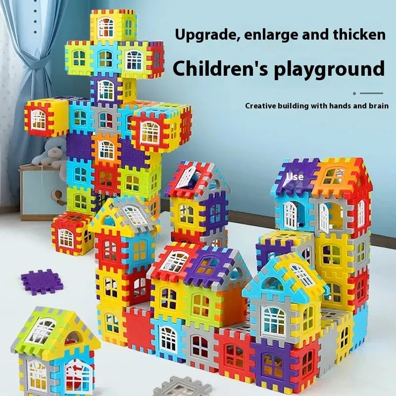 Children's oversized plastic building blocks, large particle educational toy for ages 4-6, multi-piece bag options