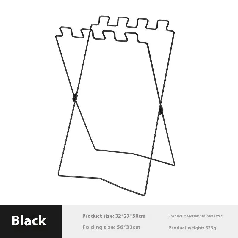 Stainless steel folding garbage bag bracket in Korean style design for outdoor use
