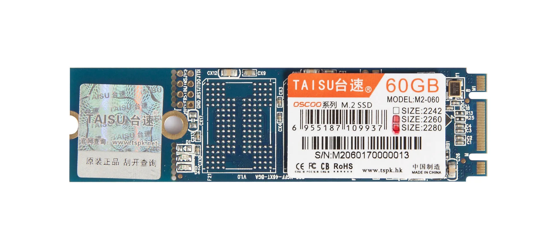TAISU M.2 NGFF SSD solid state drive in 60G 120G 240G capacities with multiple lengths