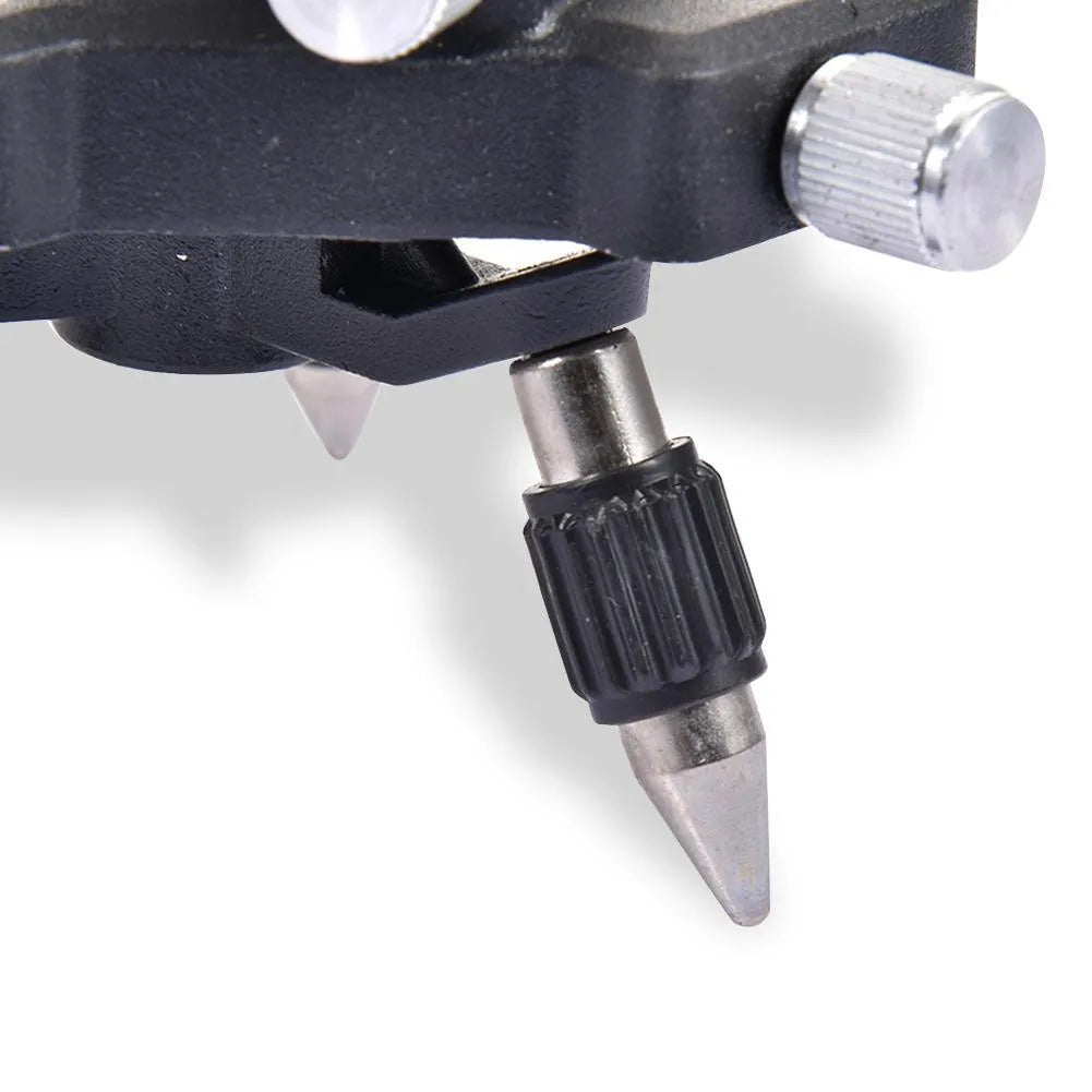 Black aluminium alloy YL-30 spirit level base showing 360-degree rotation mechanism