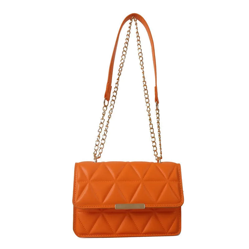 Women's PU leather messenger bag horizontal square shape with stitched detailing, 19x13x6cm, crossbody handbag