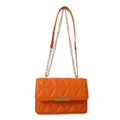 Women's PU leather messenger bag horizontal square shape with stitched detailing, 19x13x6cm, crossbody handbag