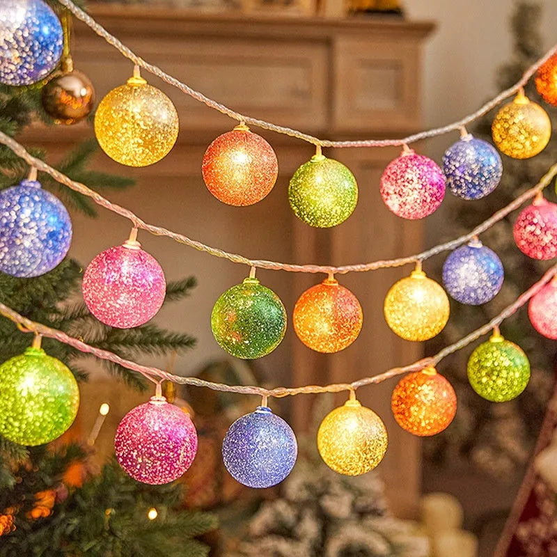 XINGX heart-shaped electroplated ball Christmas tree pendant lights in metallic colours